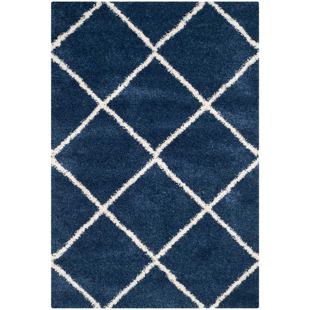 Hudson Shag Diamond Navy/Ivory Area Rug