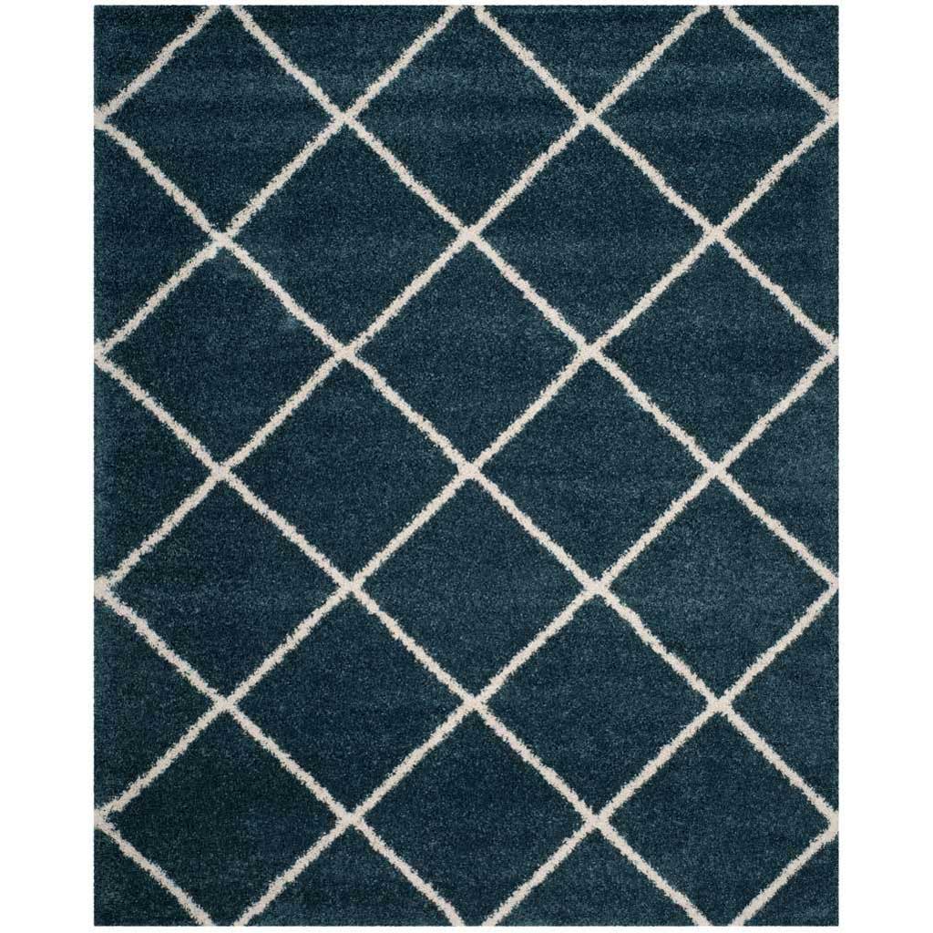 Hudson Shag Diamond Slate Blue/Ivory Area Rug