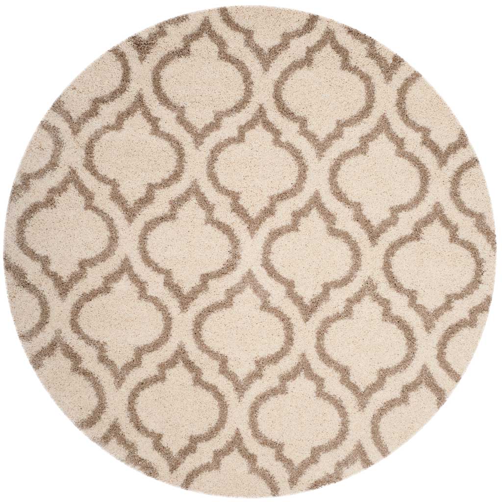 Hudson Shag Moroccan Ivory/Beige Round Rug