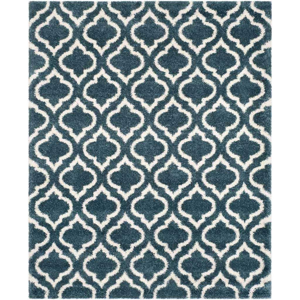 Hudson Shag Moroccan Slate Blue/Ivory Area Rug