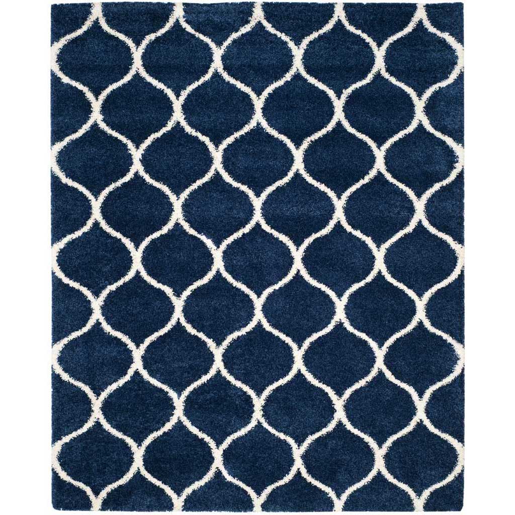 Hudson Shag Ogee Navy/Ivory Area Rug