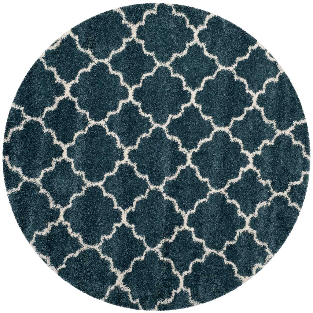 Hudson Shag Slate Blue/Ivory Round Rug
