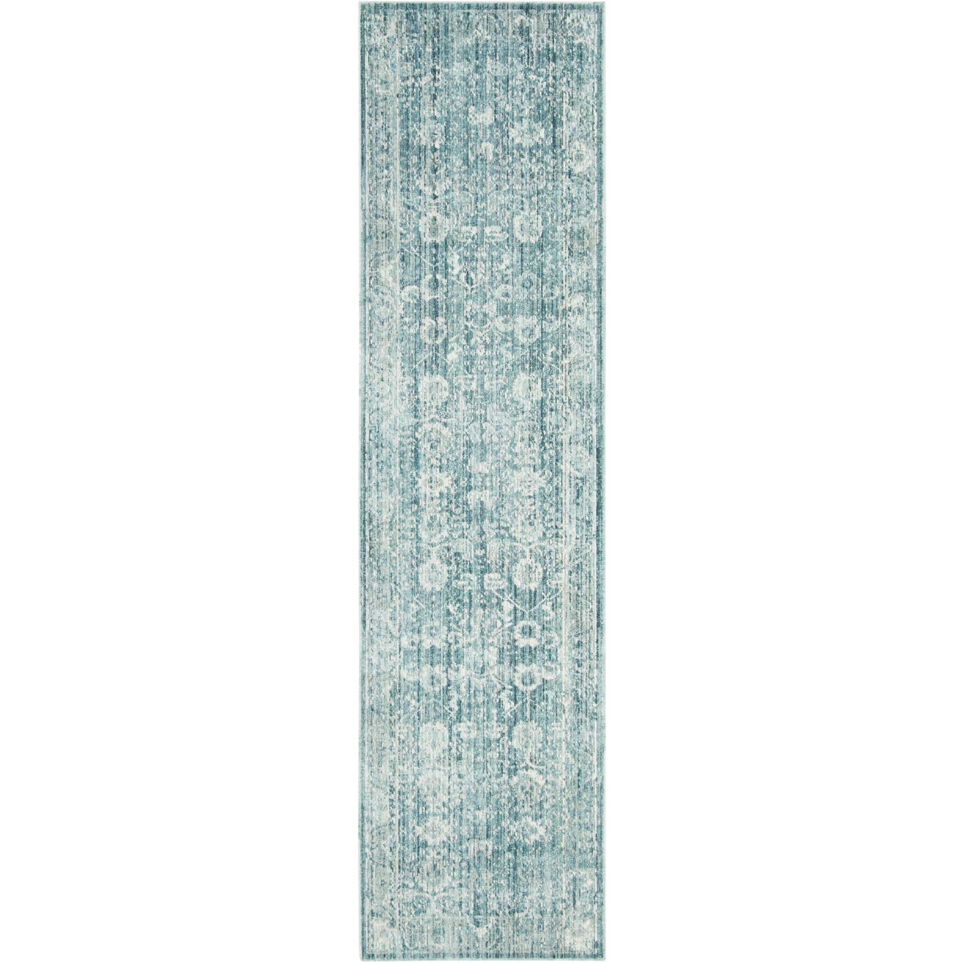Illusion Blue/Ivory Runner Rug