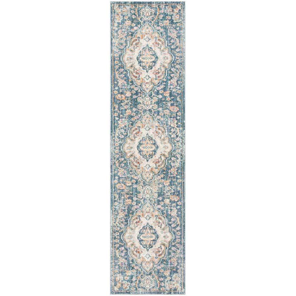 Illusion Cream/Blue Runner Rug