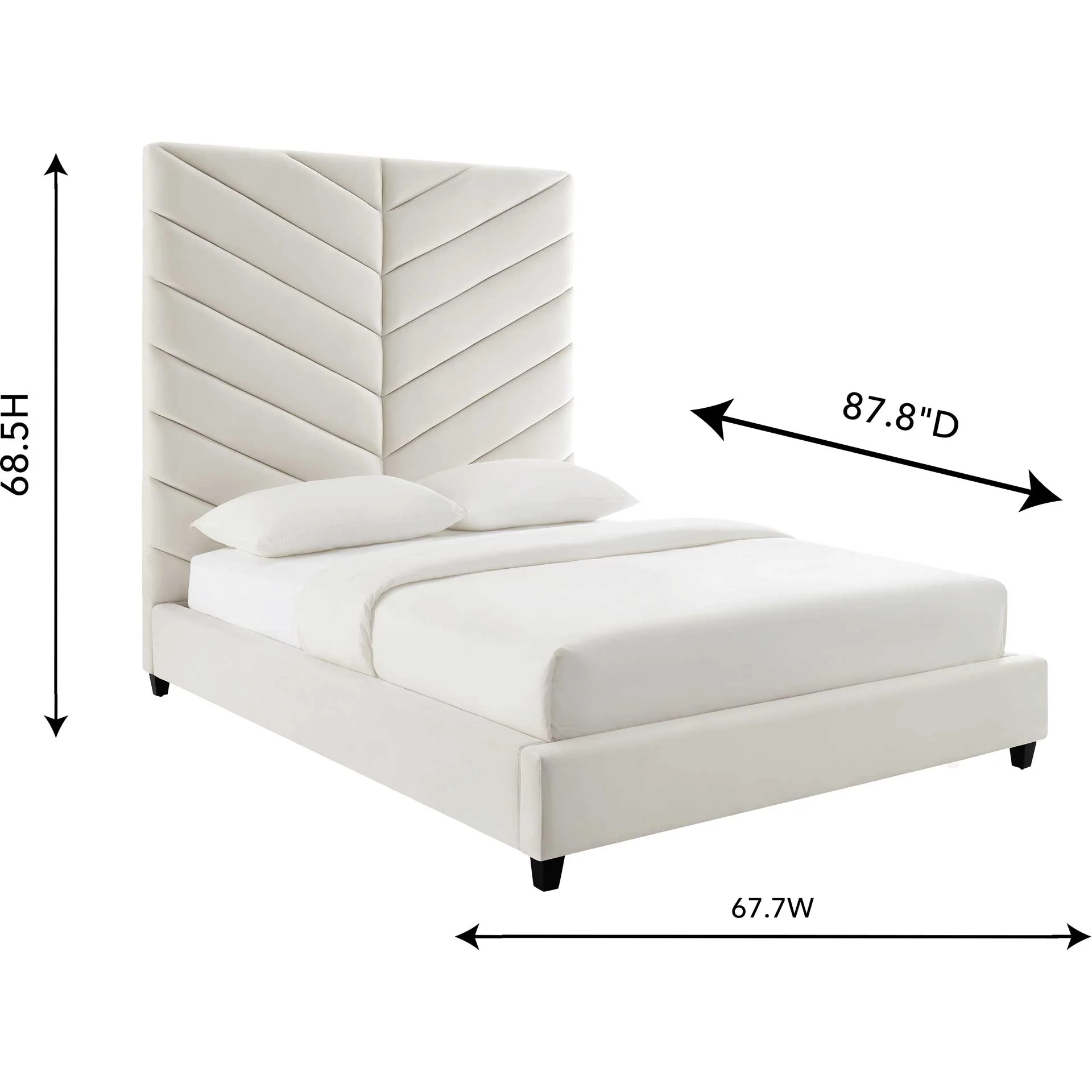 Janell Velvet Bed Cream - Image 10