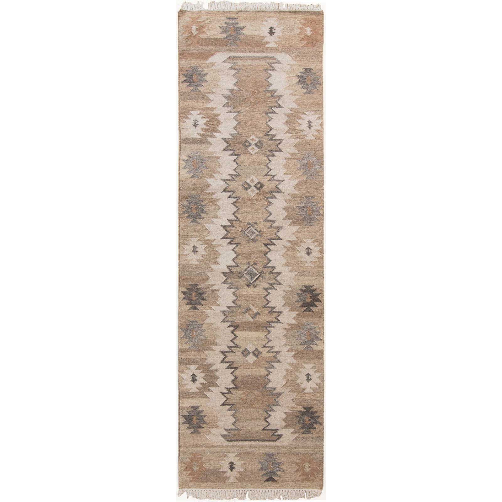 Jewel Tone II Light Gray/Taupe Runner Rug