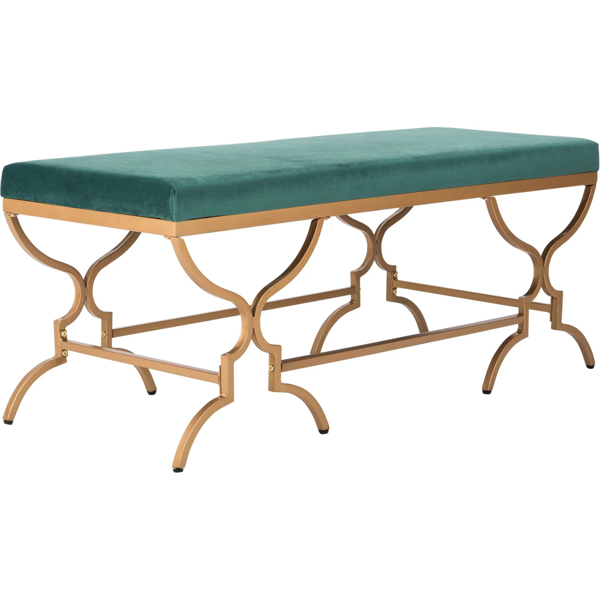 Jules Rectangular Bench Emerald/Gold