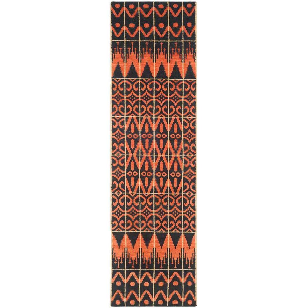 Kenya Orange/Black Runner Rug