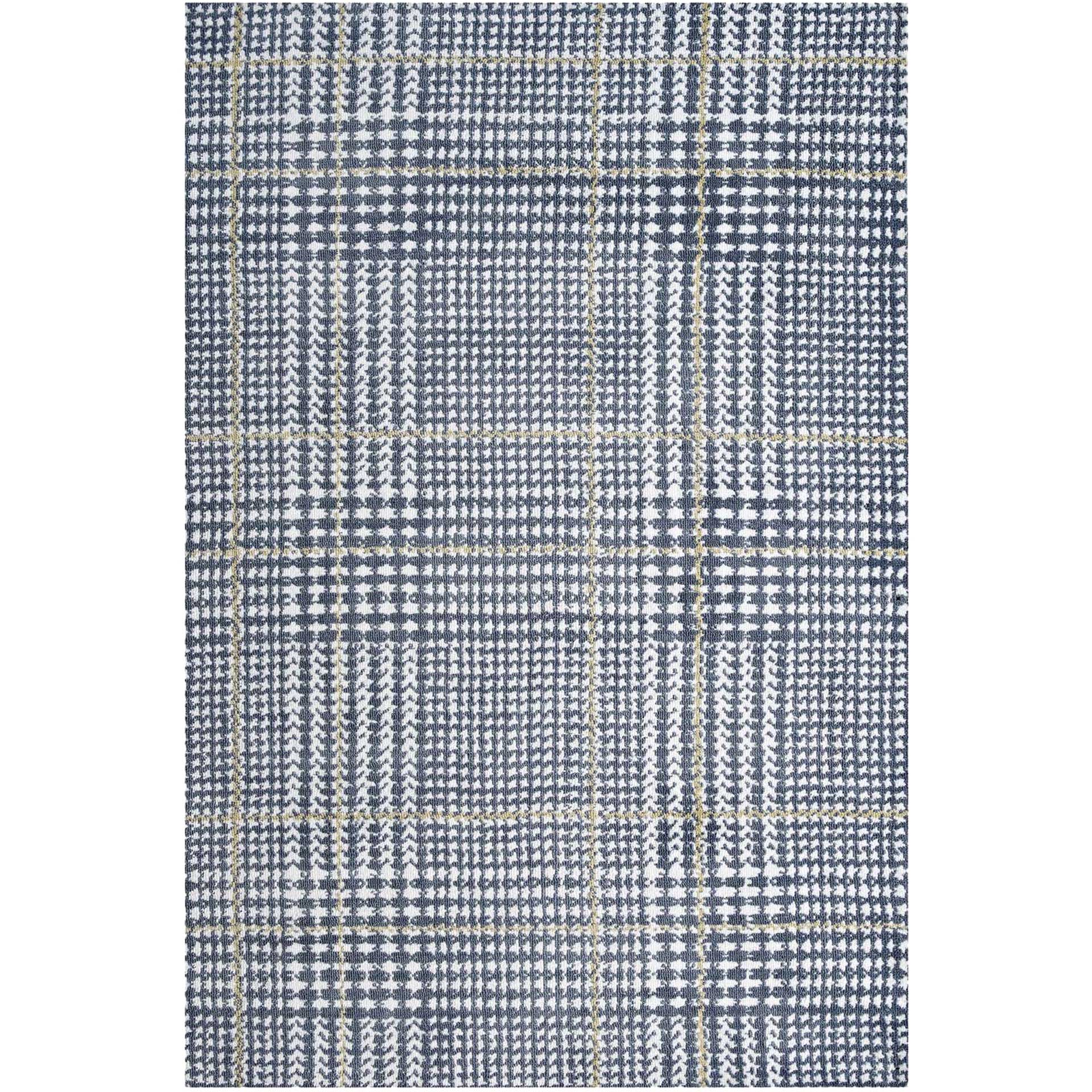 King Area Rug Ivory/Cadet Blue/Citron