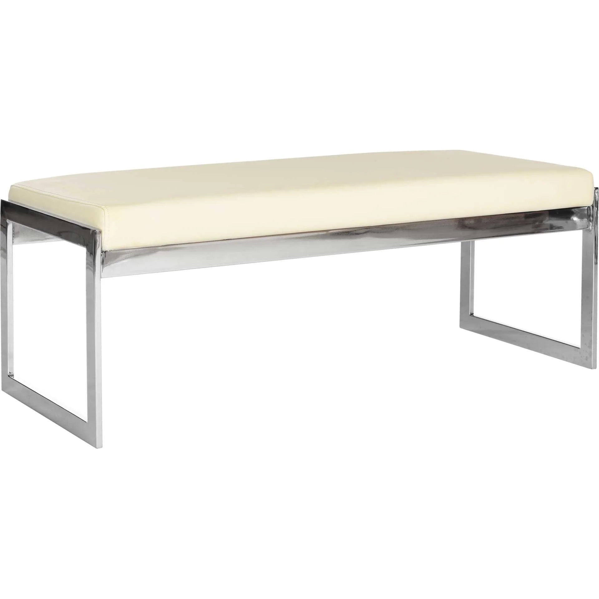 Kira Bench Creme/Chrome