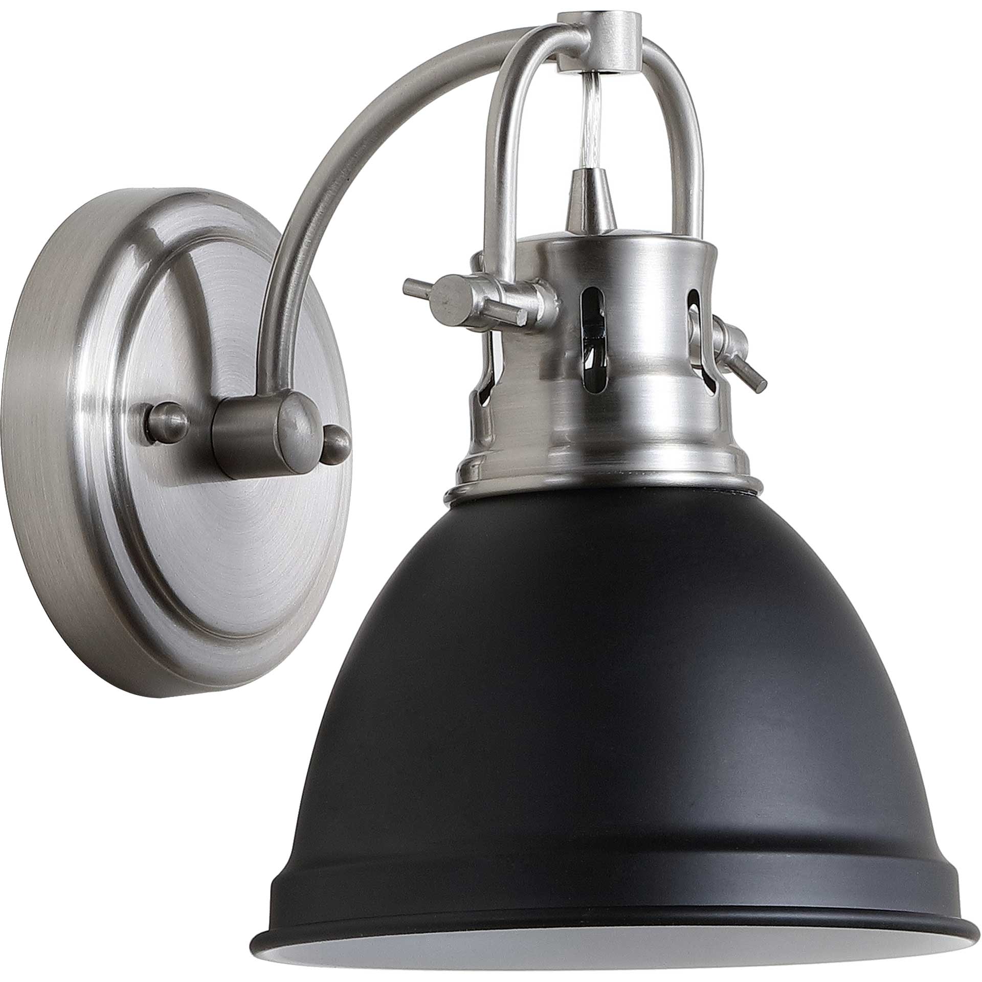 Landon Bathroom Sconce Brush Nickel/Black