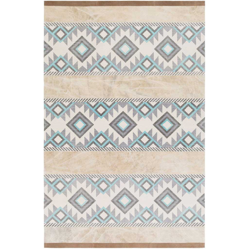Lasso Light Gray/Teal/Gray Area Rug