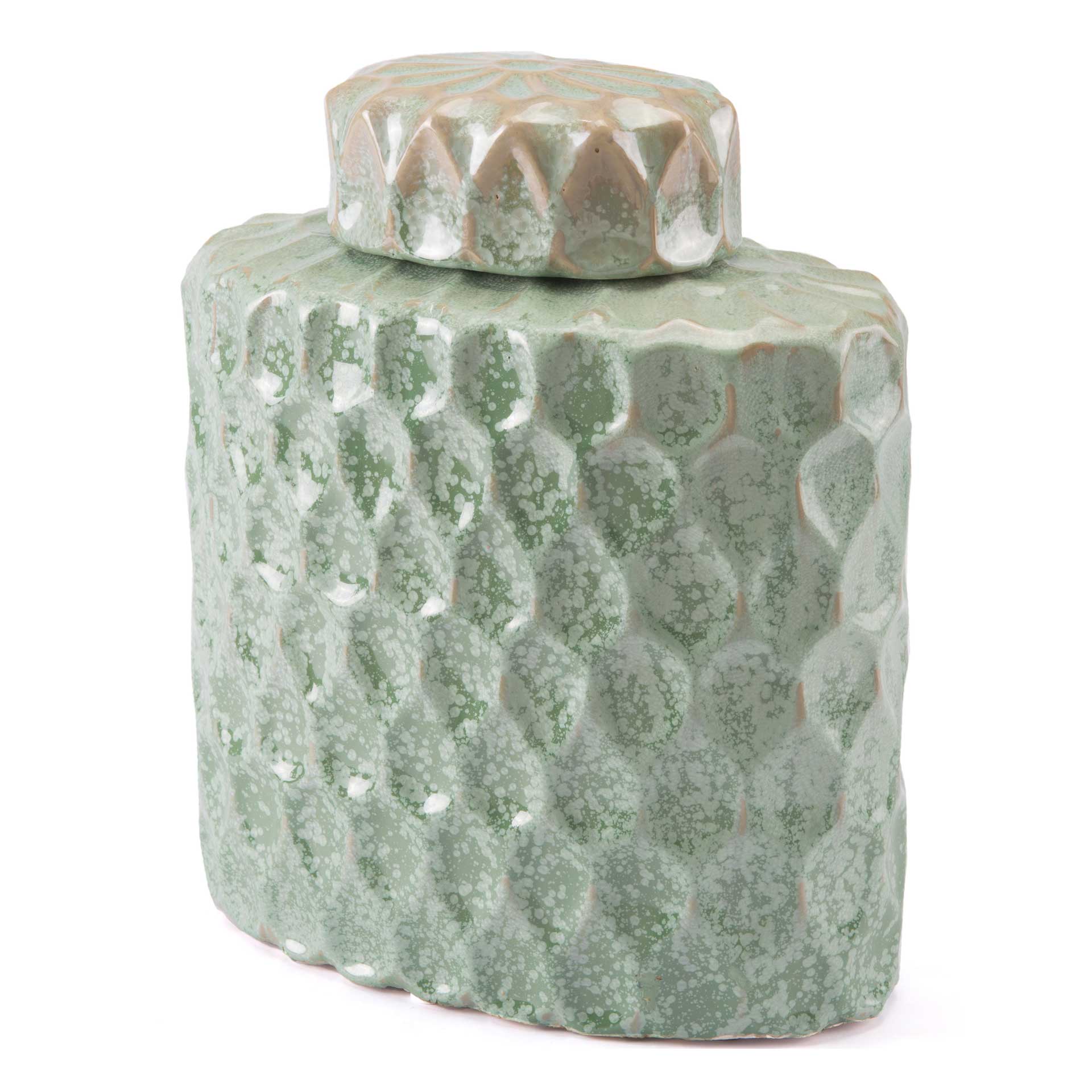 Lattice Covered Jar Green