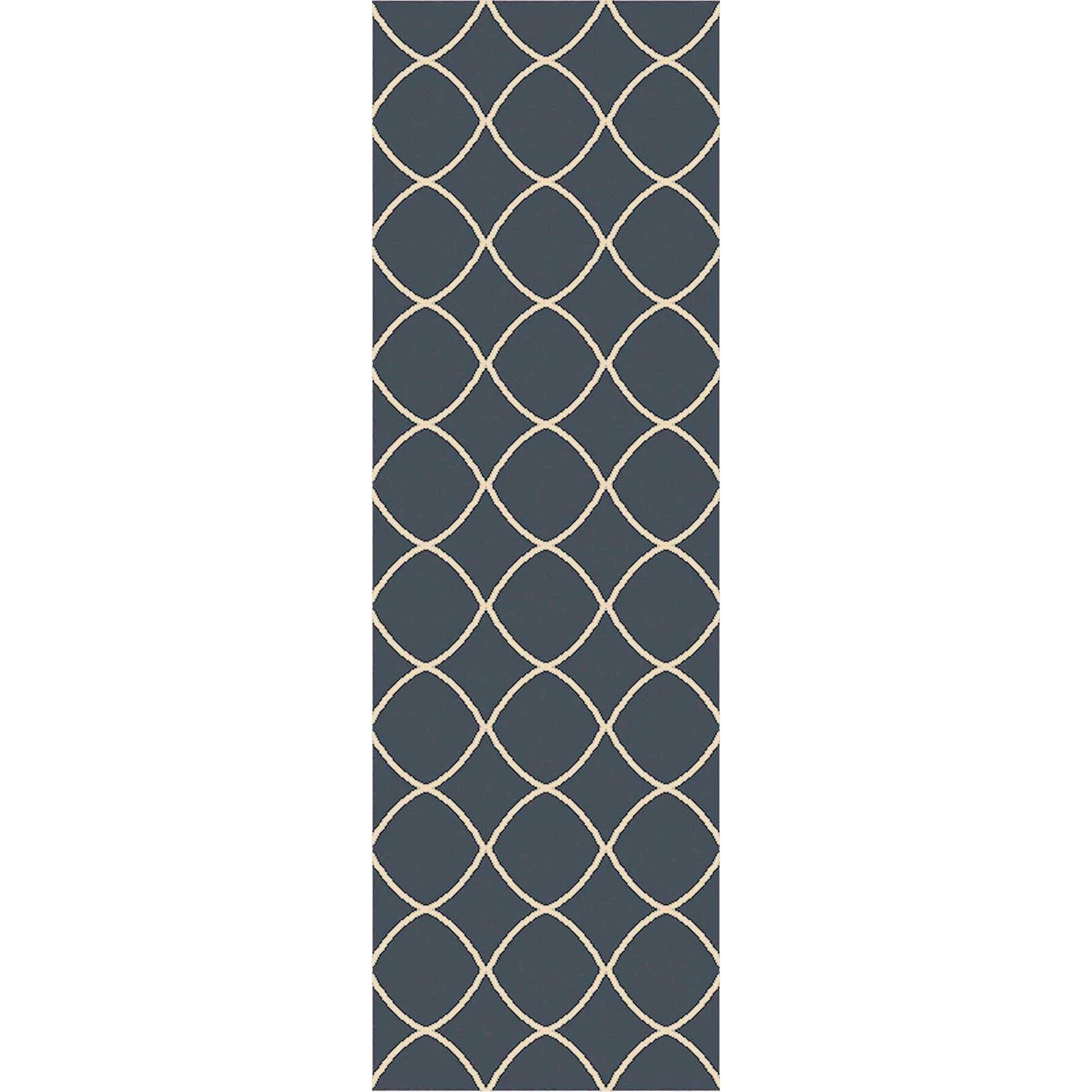 Laural Peace Ivory/Navy Runner Rug