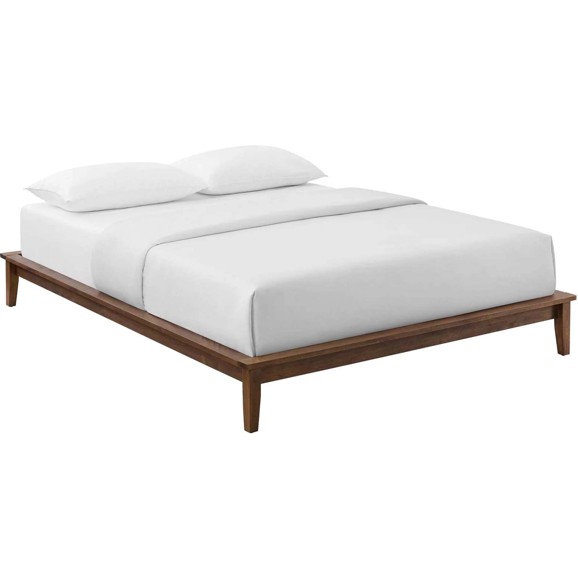 Lennon Wood Platform Bed Frame Walnut
