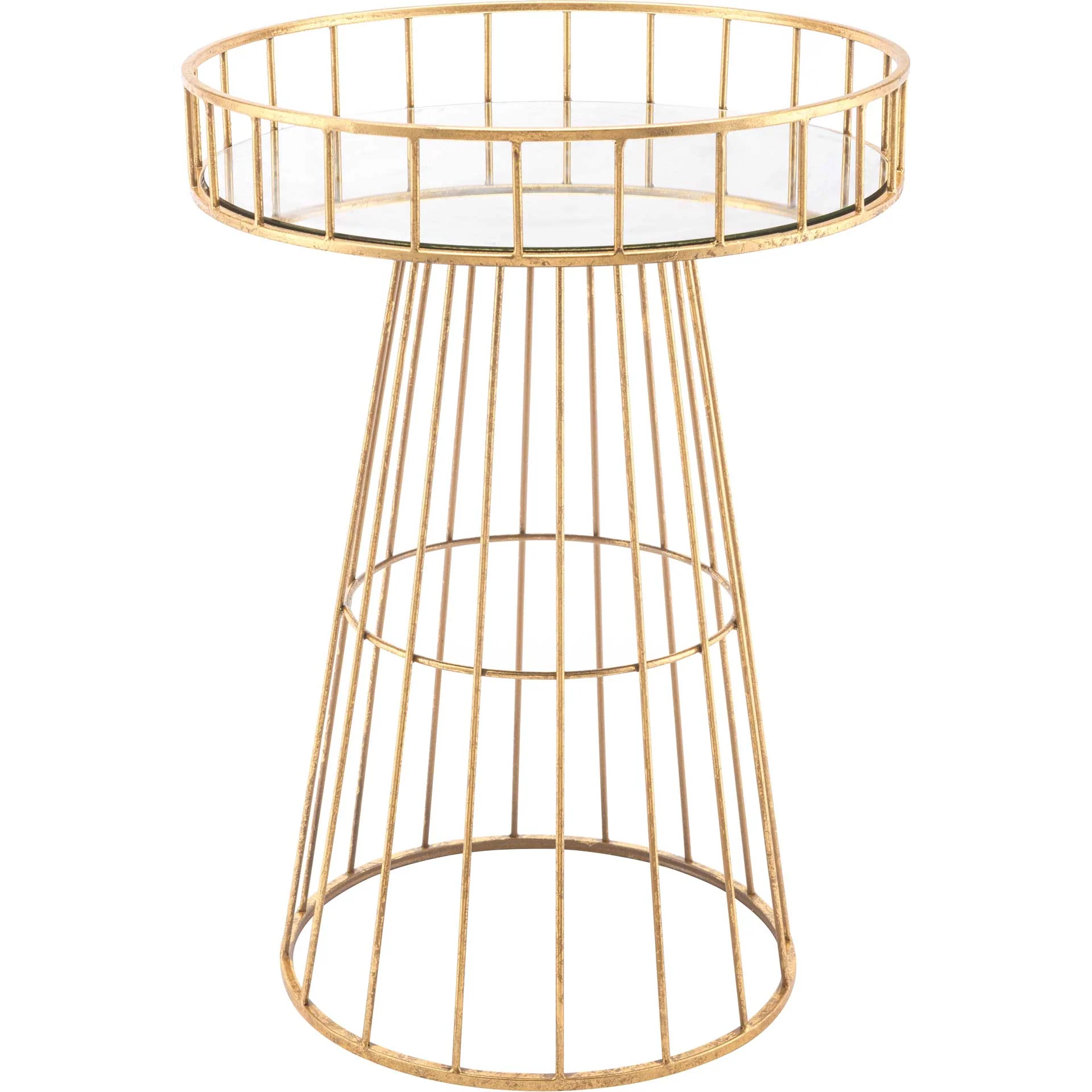 Linear Metal Round Table Gold