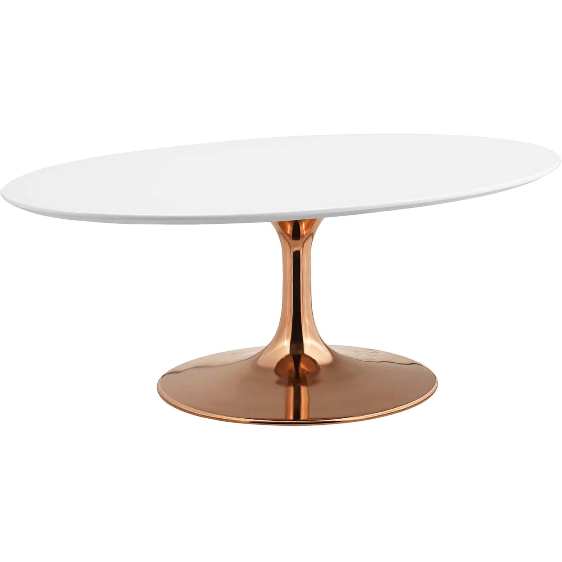 Lore Oval Coffee Table Rose/White
