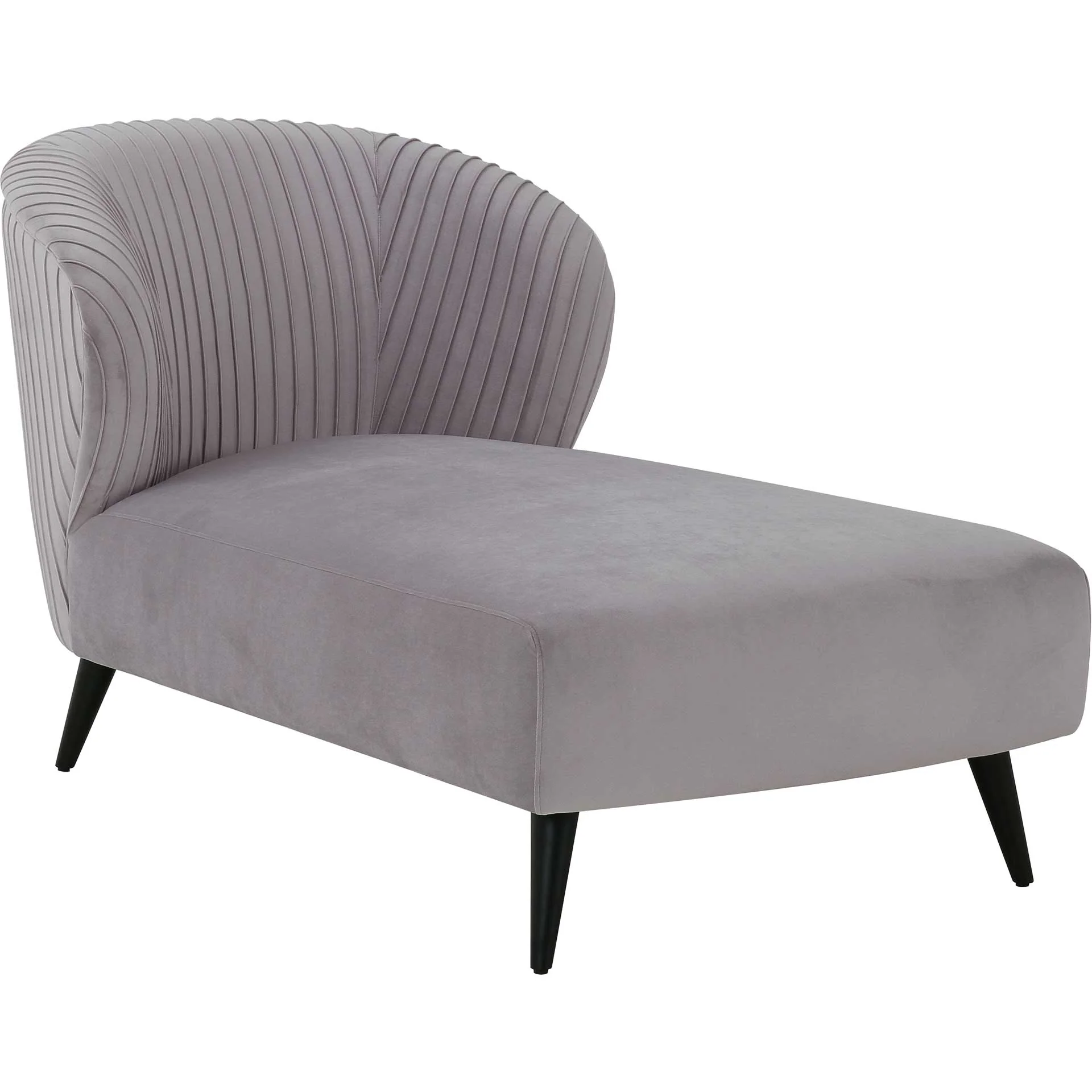 Madeline Pleated Velvet Settee Gray