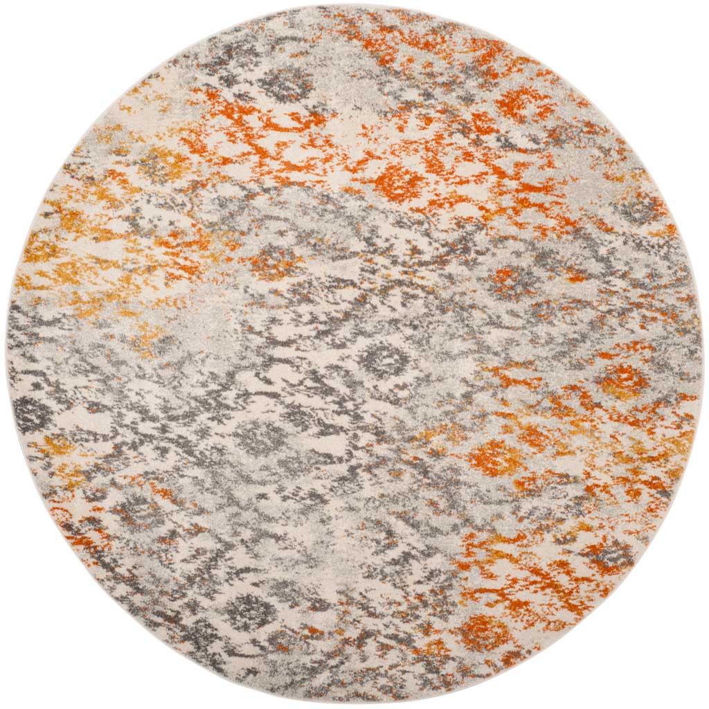 Madison Cream/Orange Round Rug