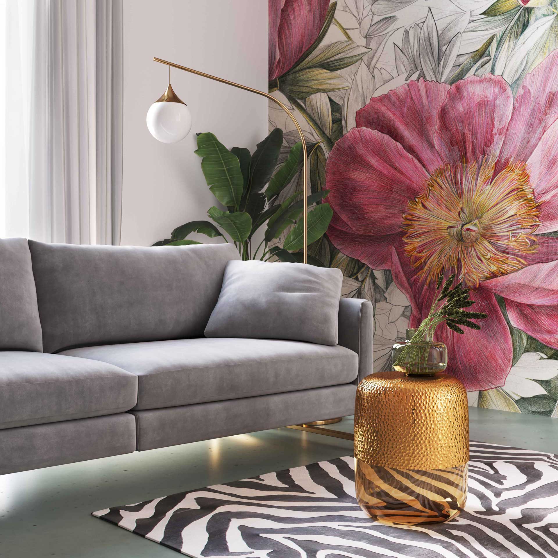 Madison Velvet Sofa Gray - Image 8