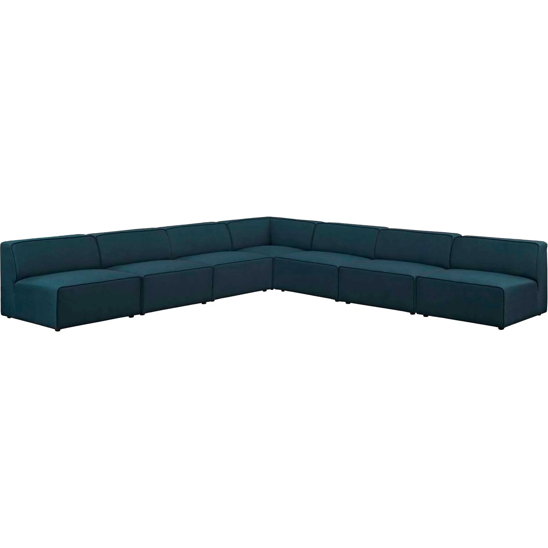 Maisie 7 Piece Armless Corner Sectional Sofa Blue