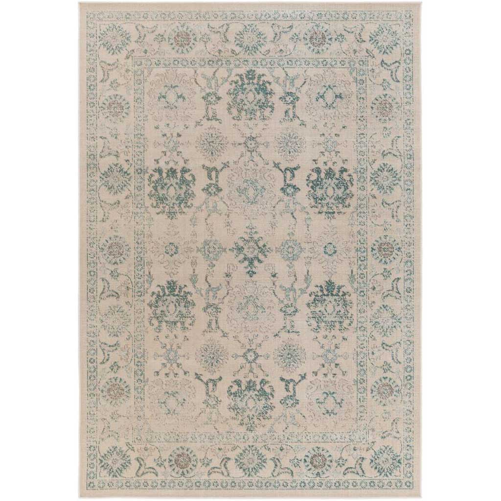 Mavrick Beige/Teal Area Rug