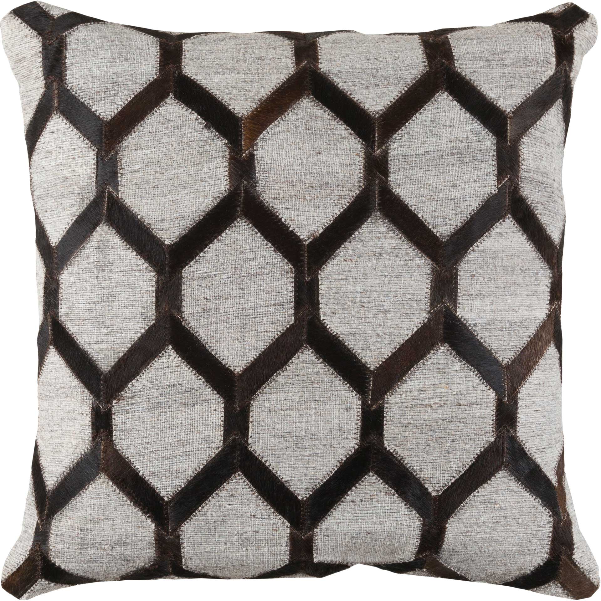 Megan Pillow Black/Dark Brown/Ivory