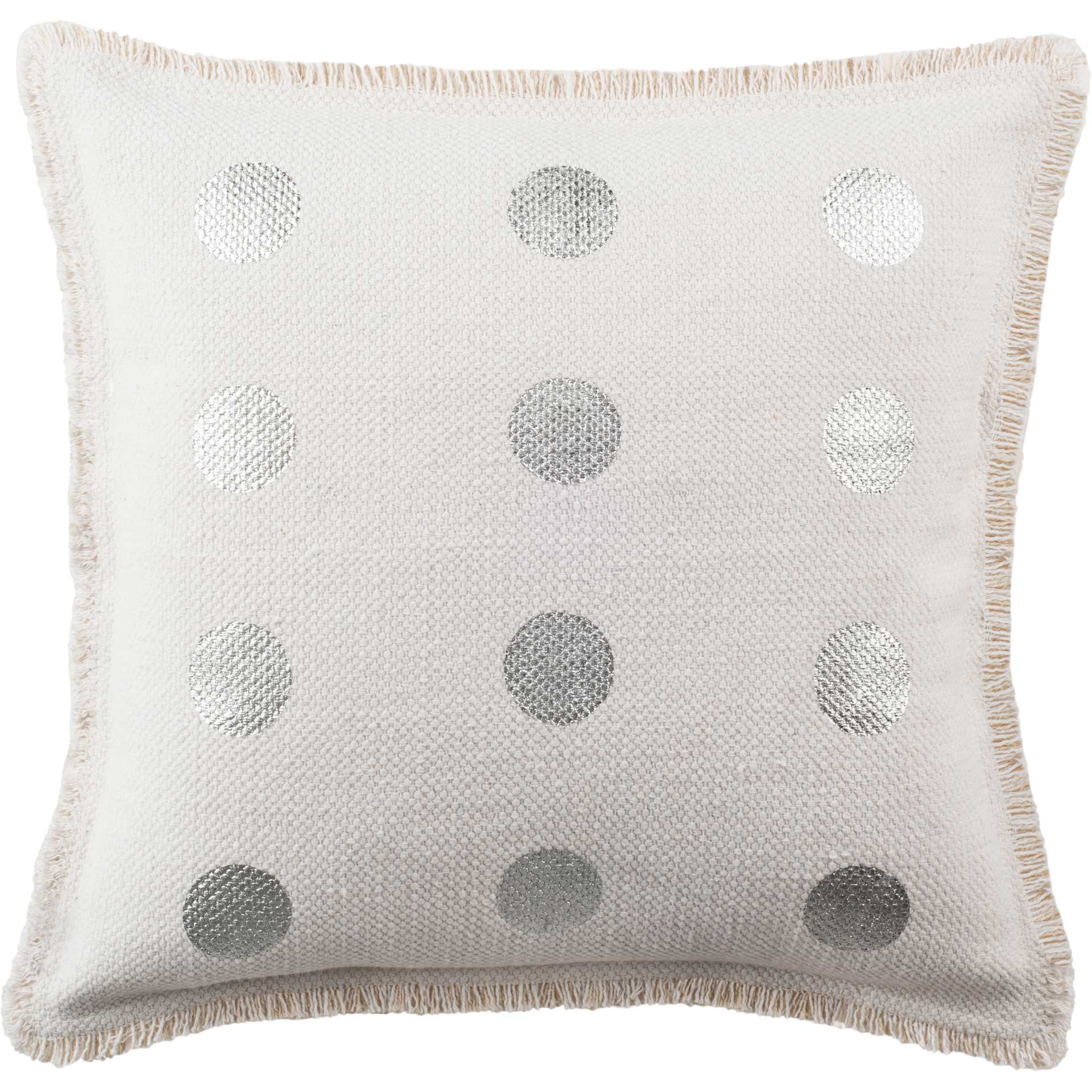 Metallic Dots Pillow White