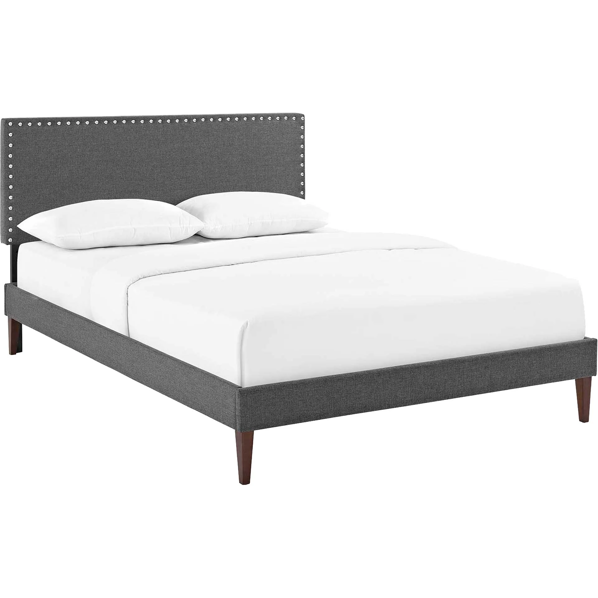 Methow Fabric Platform Bed Gray