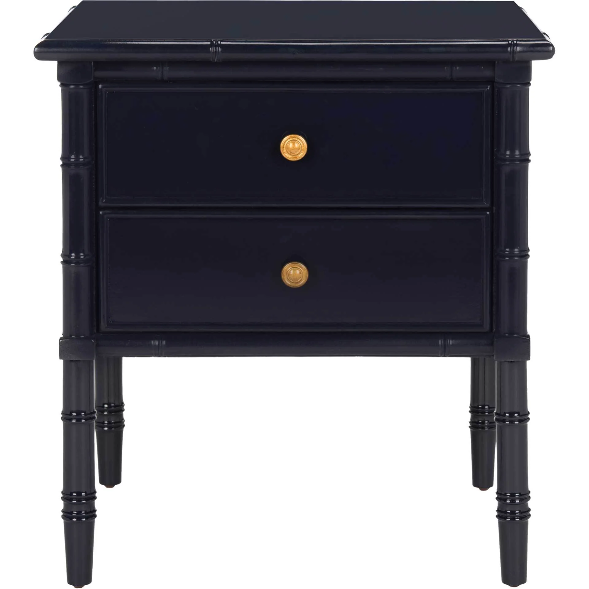 Mitchell 2 Drawer Bamboo Nightstand Navy