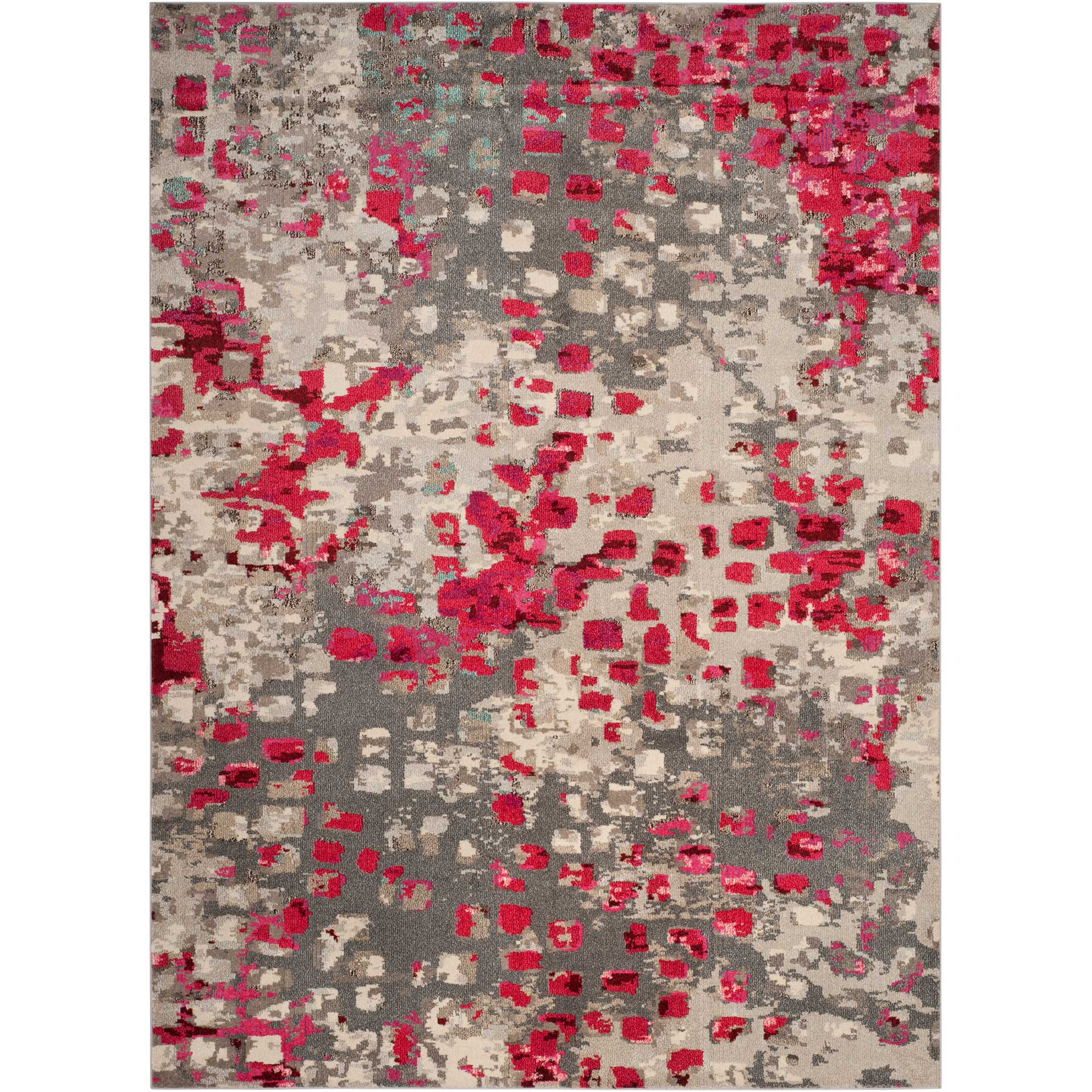 Monaco Gray/Red Area Rug