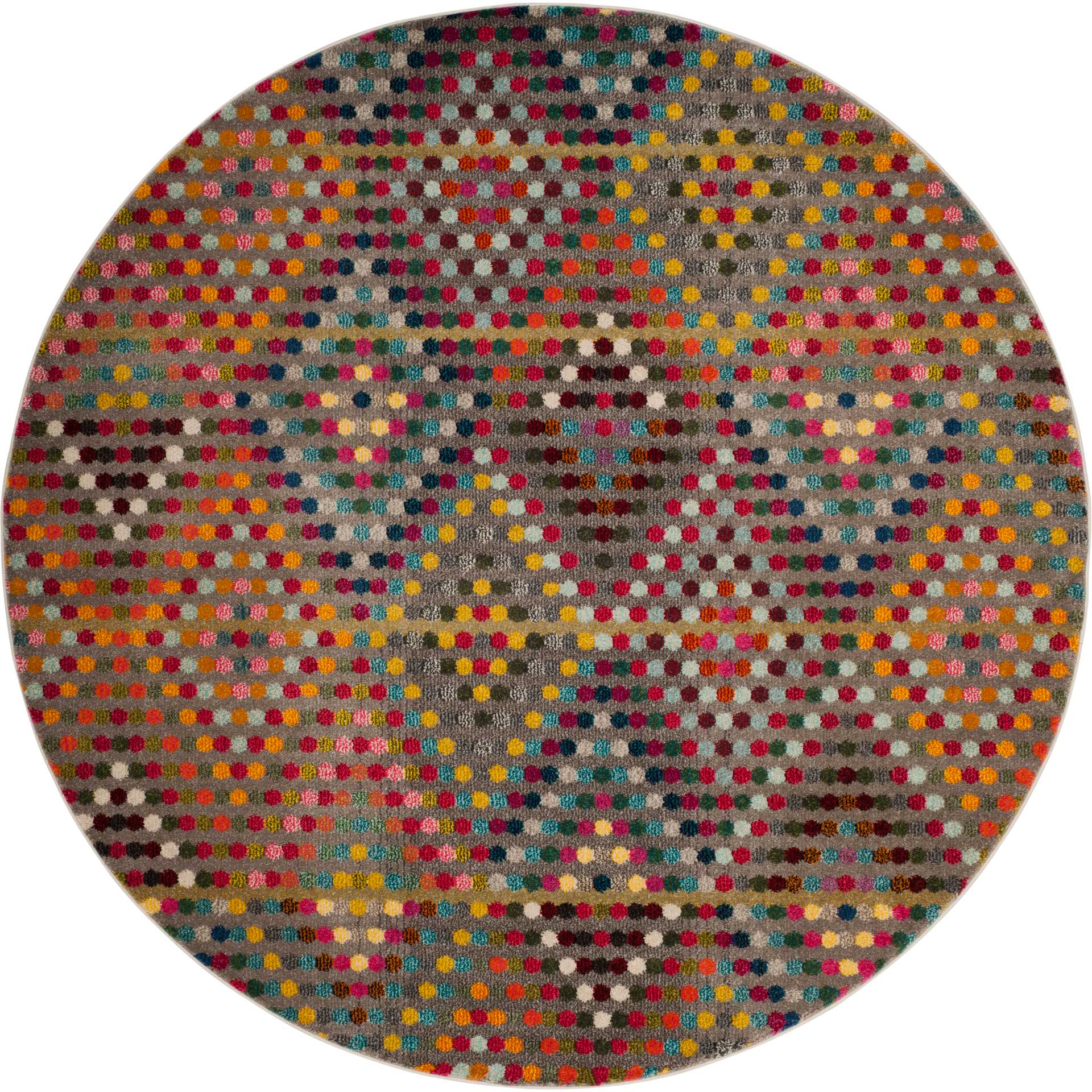 Monaco Multi/Beige Round Rug