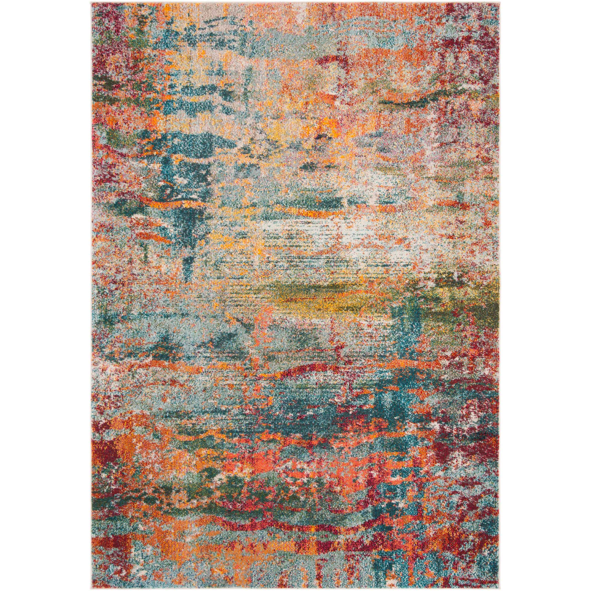 Monaco Teal/Orange Area Rug