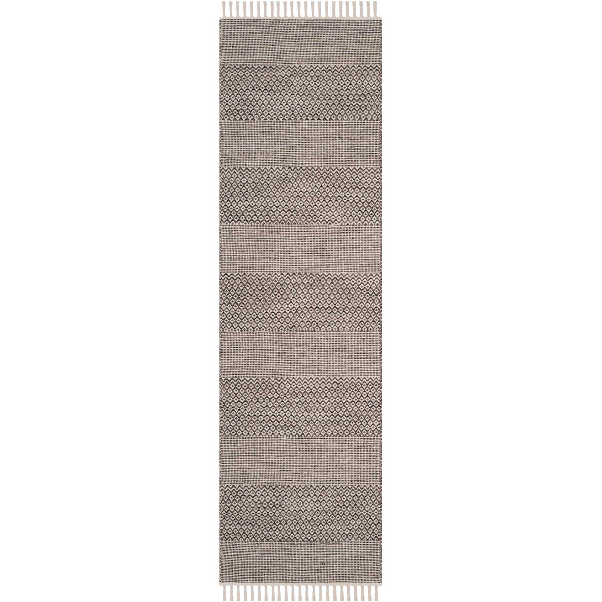 Montauk Alternating Ivory/Anthracite Runner Rug