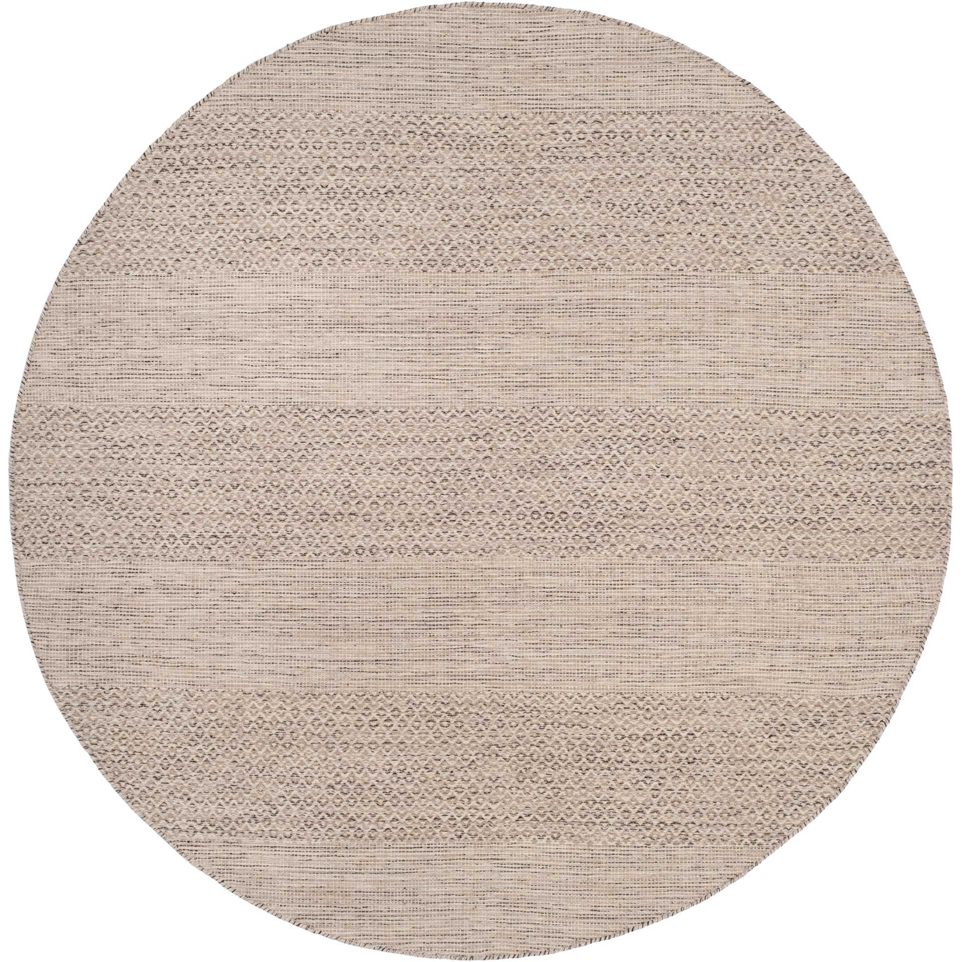 Montauk Alternating Ivory/Steel Gray Round Rug