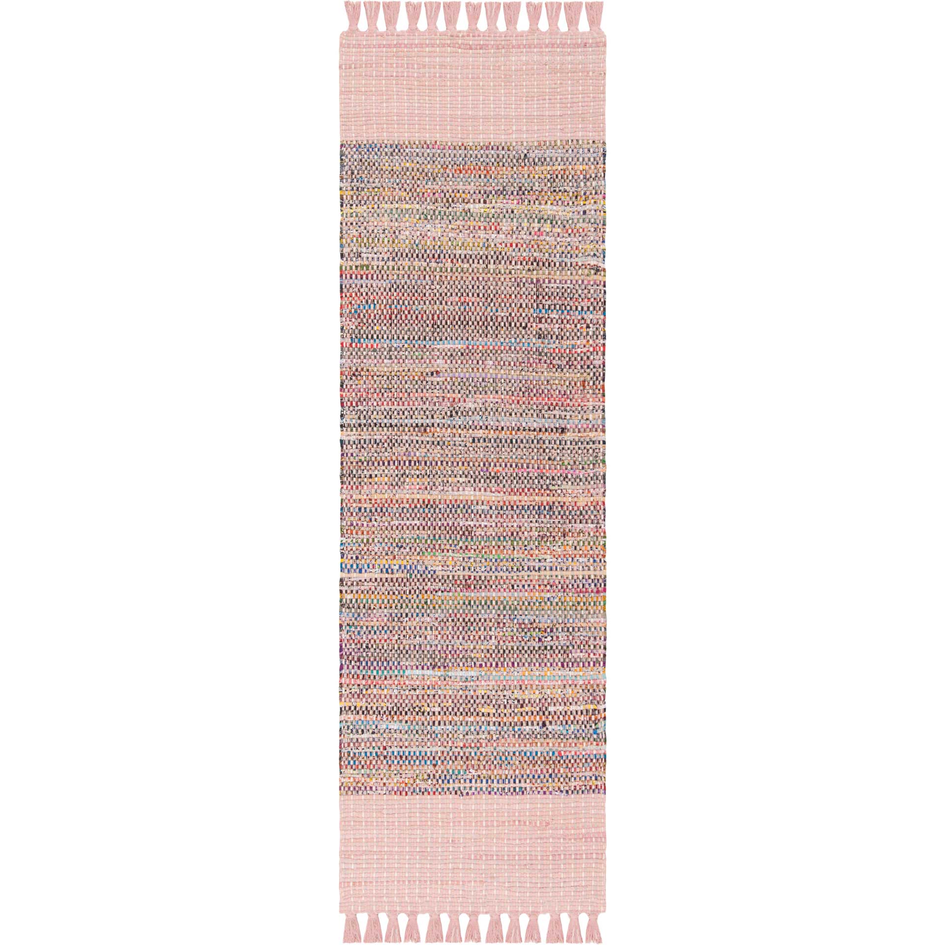 Montauk Border Pink/Multi Runner Rug