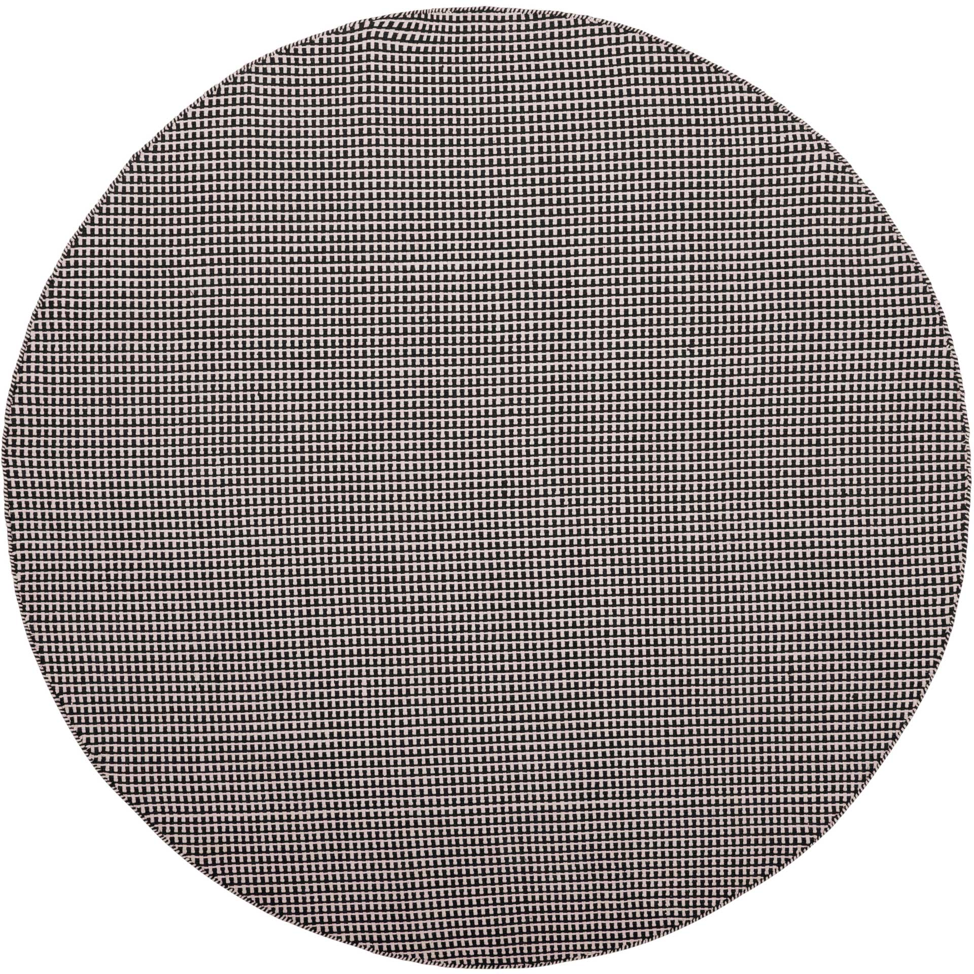 Montauk Fringe Ivory/Black Round Rug