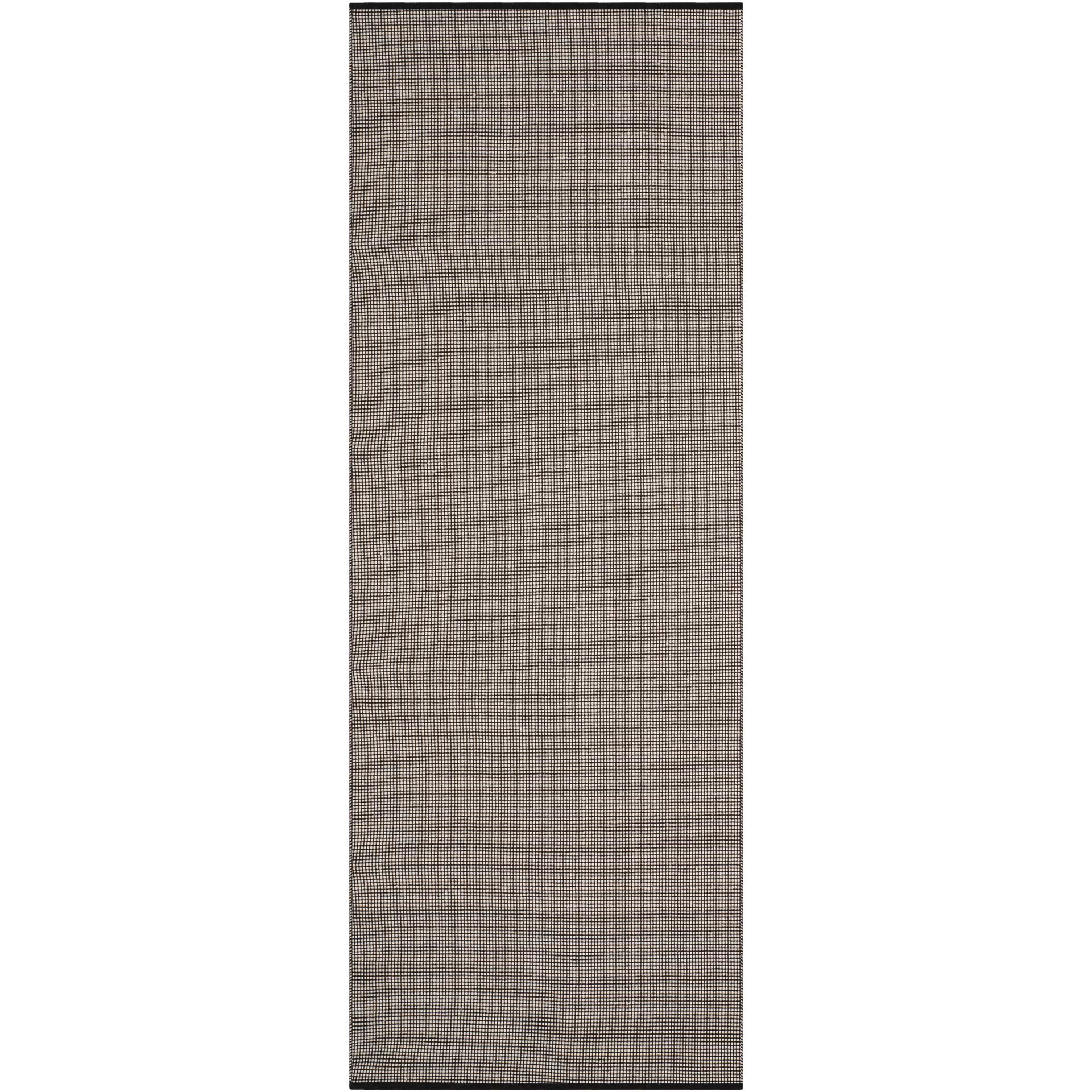 Montauk Gingham Ivory/Black Runner Rug
