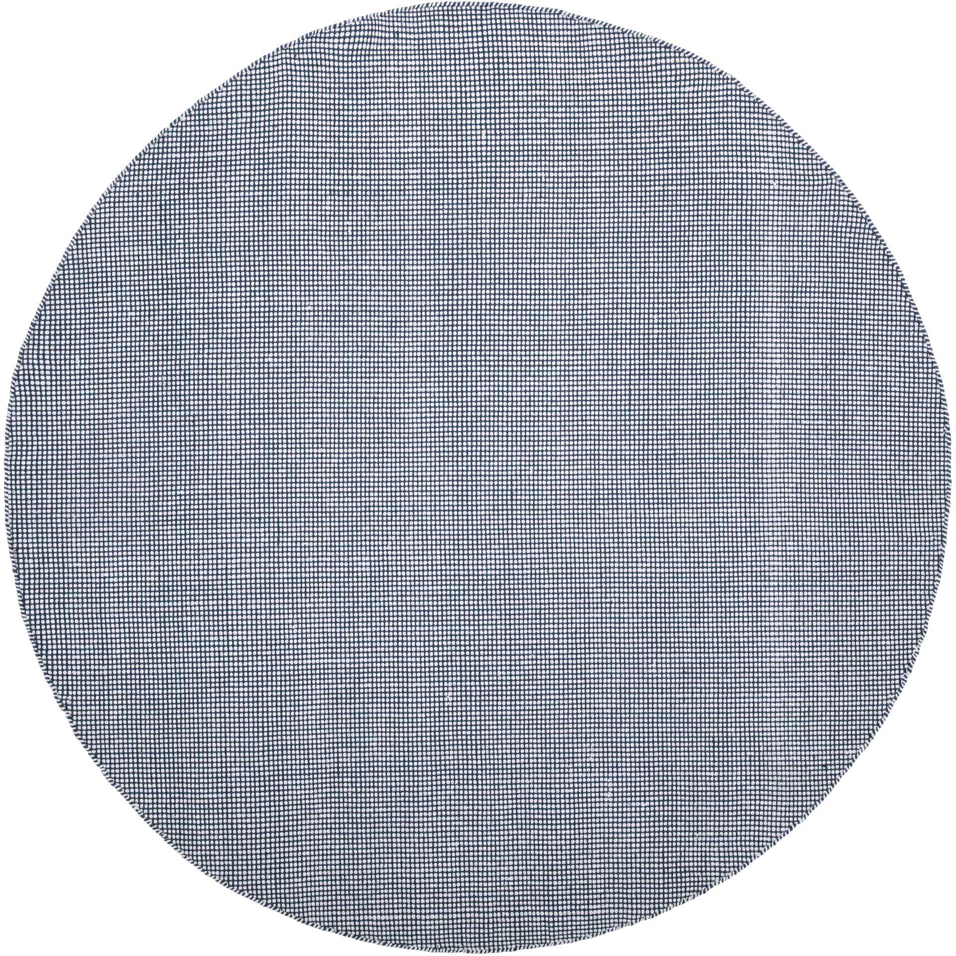 Montauk Gingham Ivory/Navy Round Rug