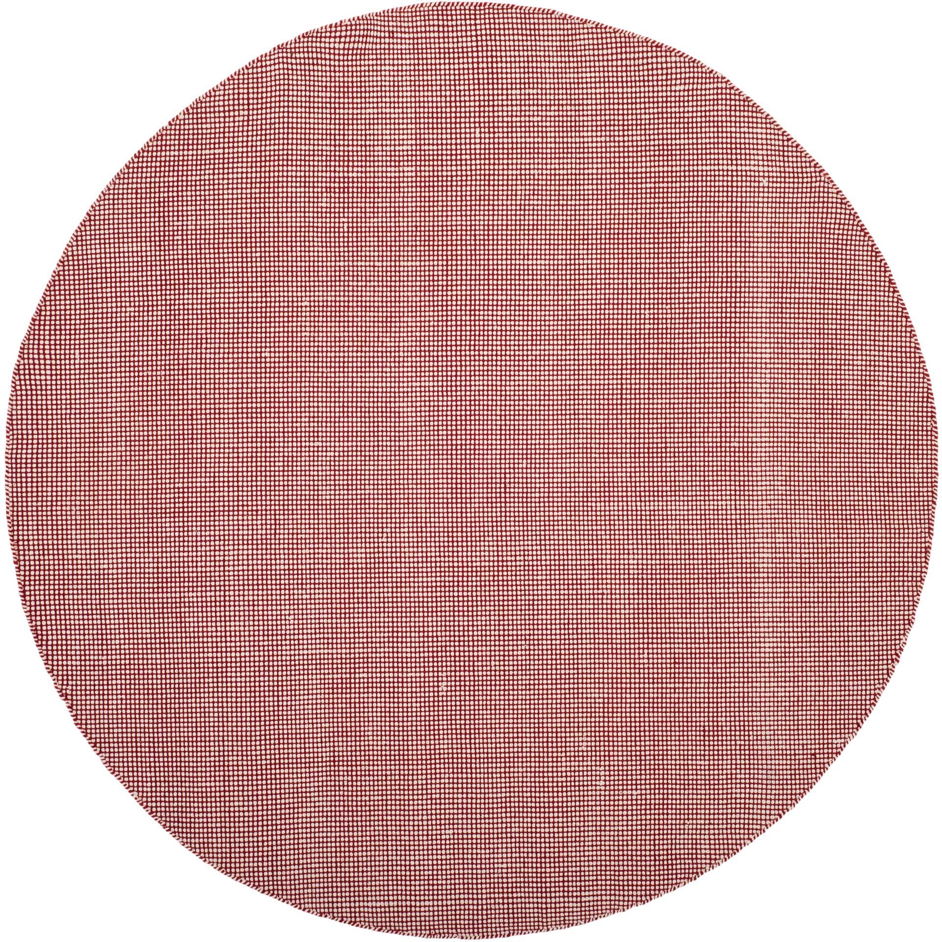 Montauk Gingham Ivory/Red Round Rug