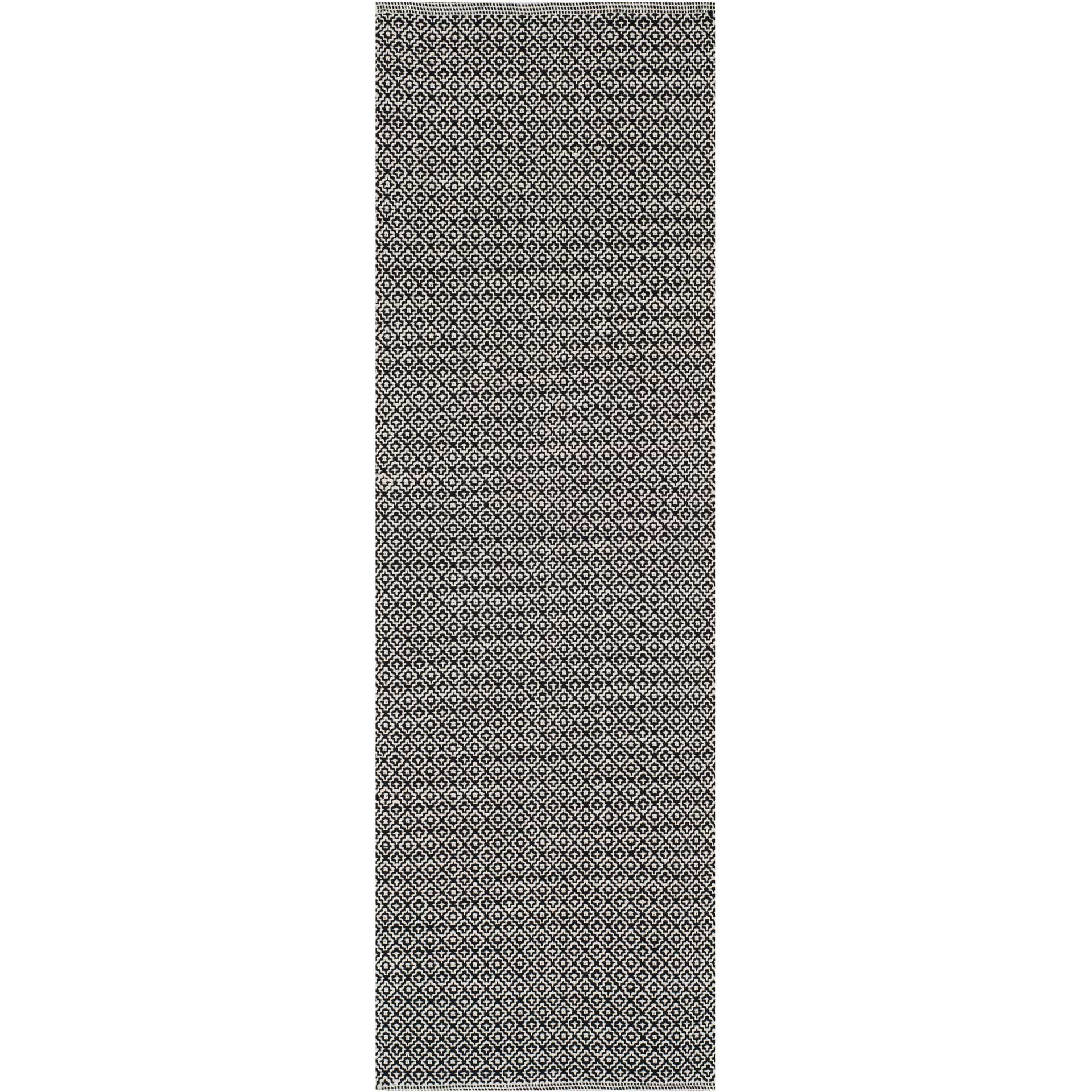 Montauk Ivory/Black Runner Rug