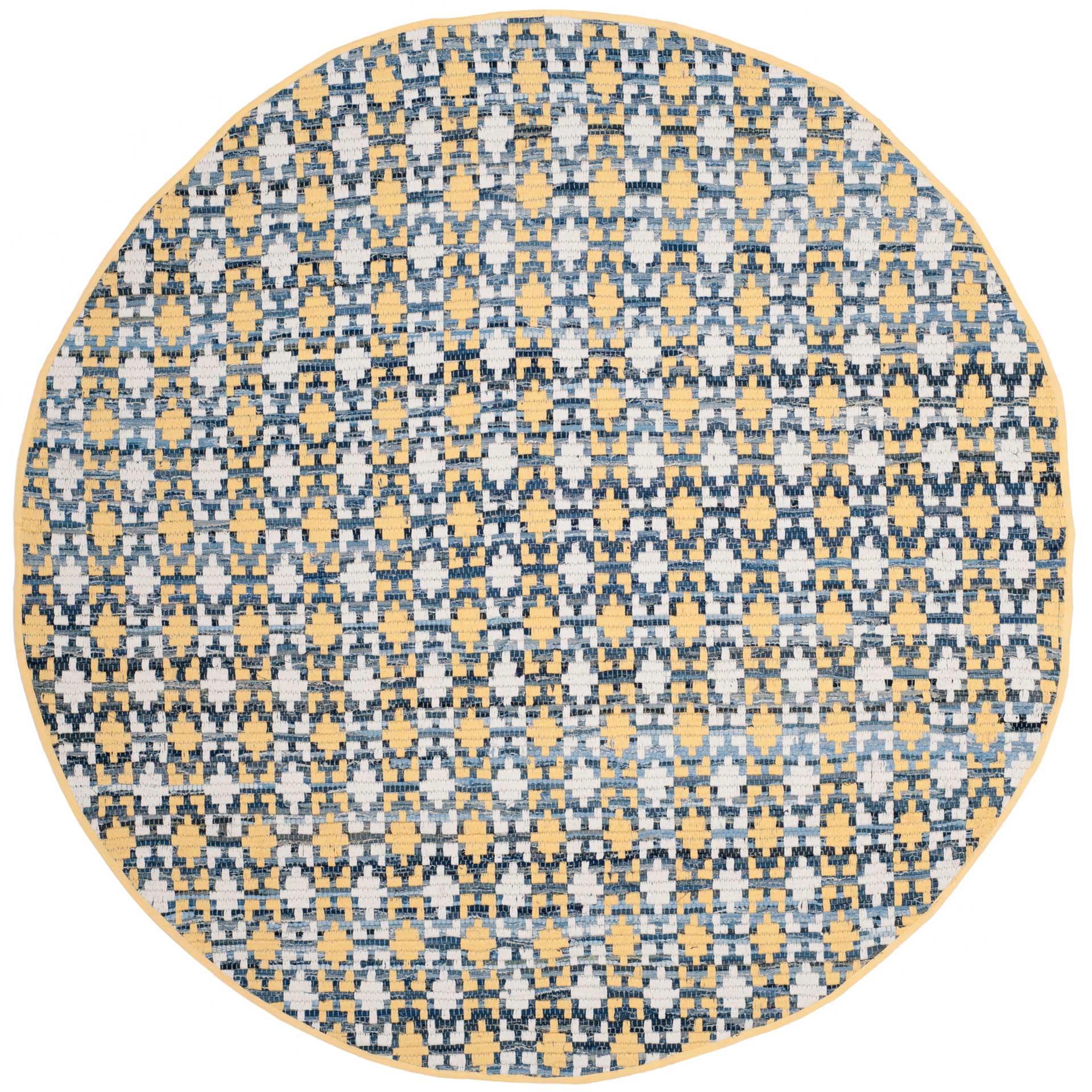 Montauk Mosaic Gold/Multi Round Rug
