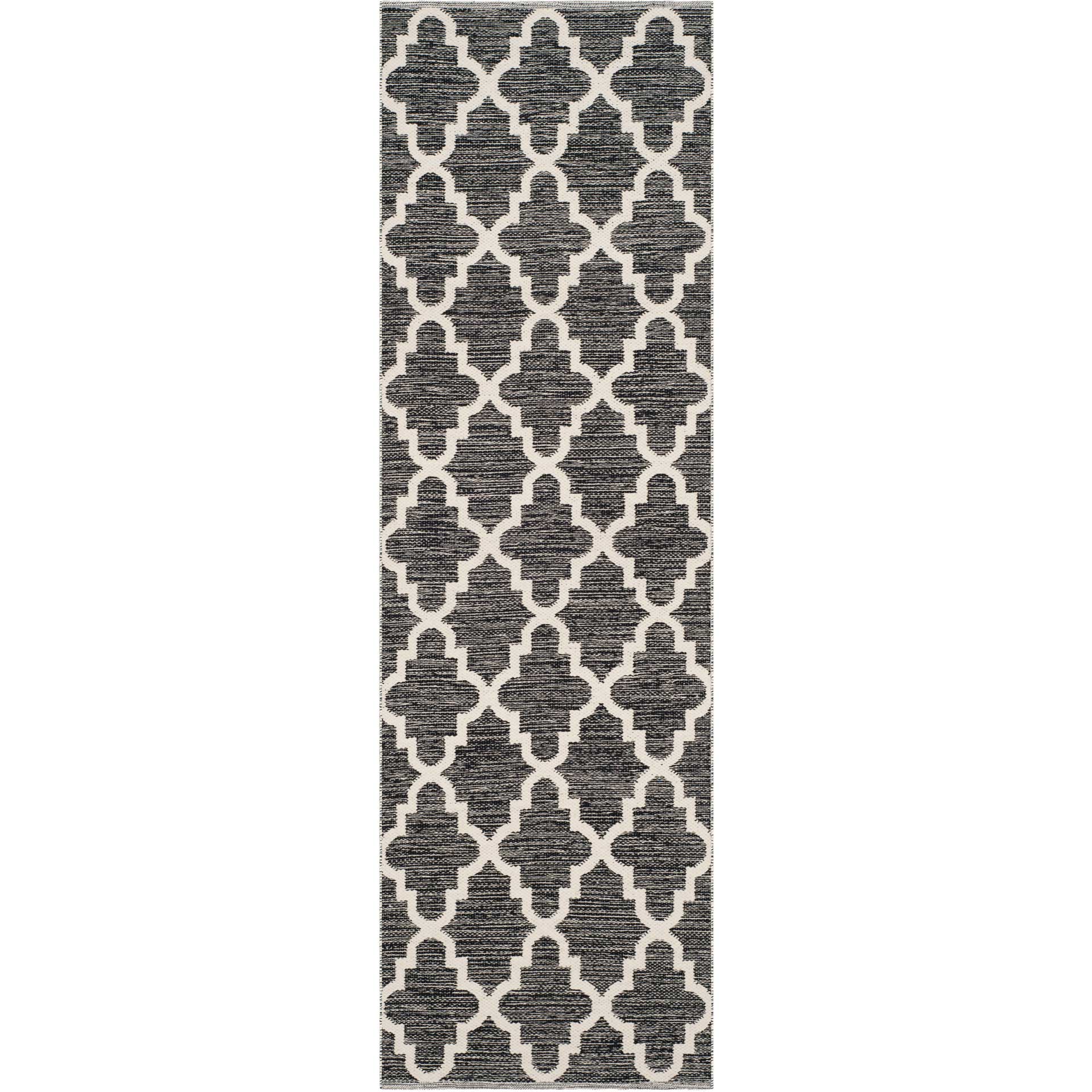 Montauk Quatrefoil Black/Ivory Runner Rug