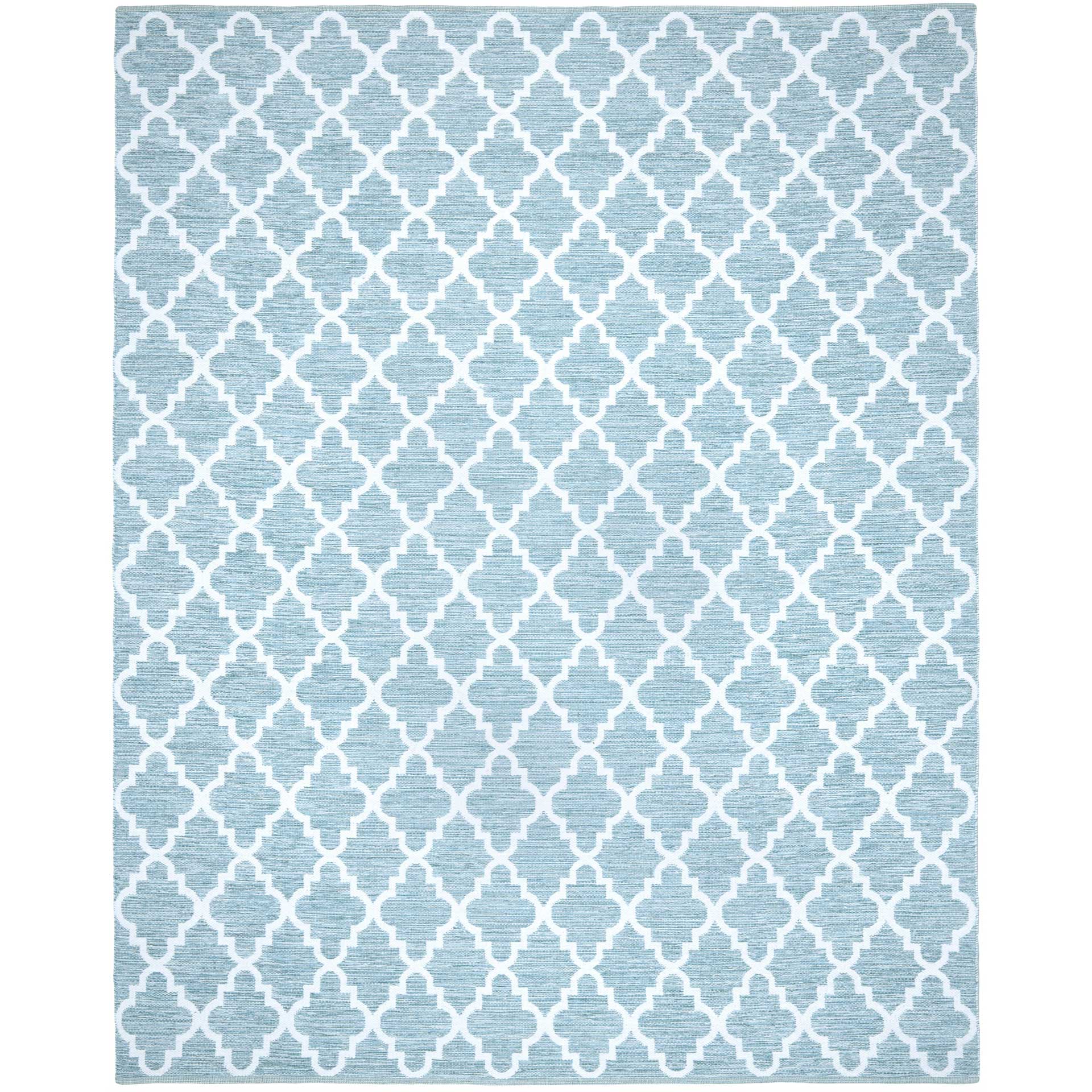 Montauk Quatrefoil Light Blue/Ivory Area Rug