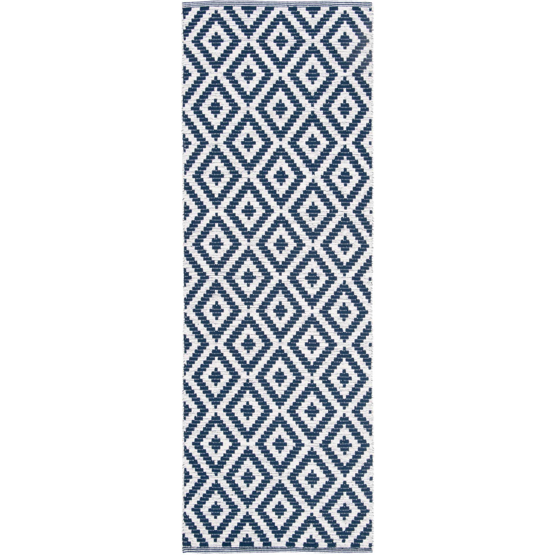 Montauk Rhombus Navy/Ivory Runner Rug