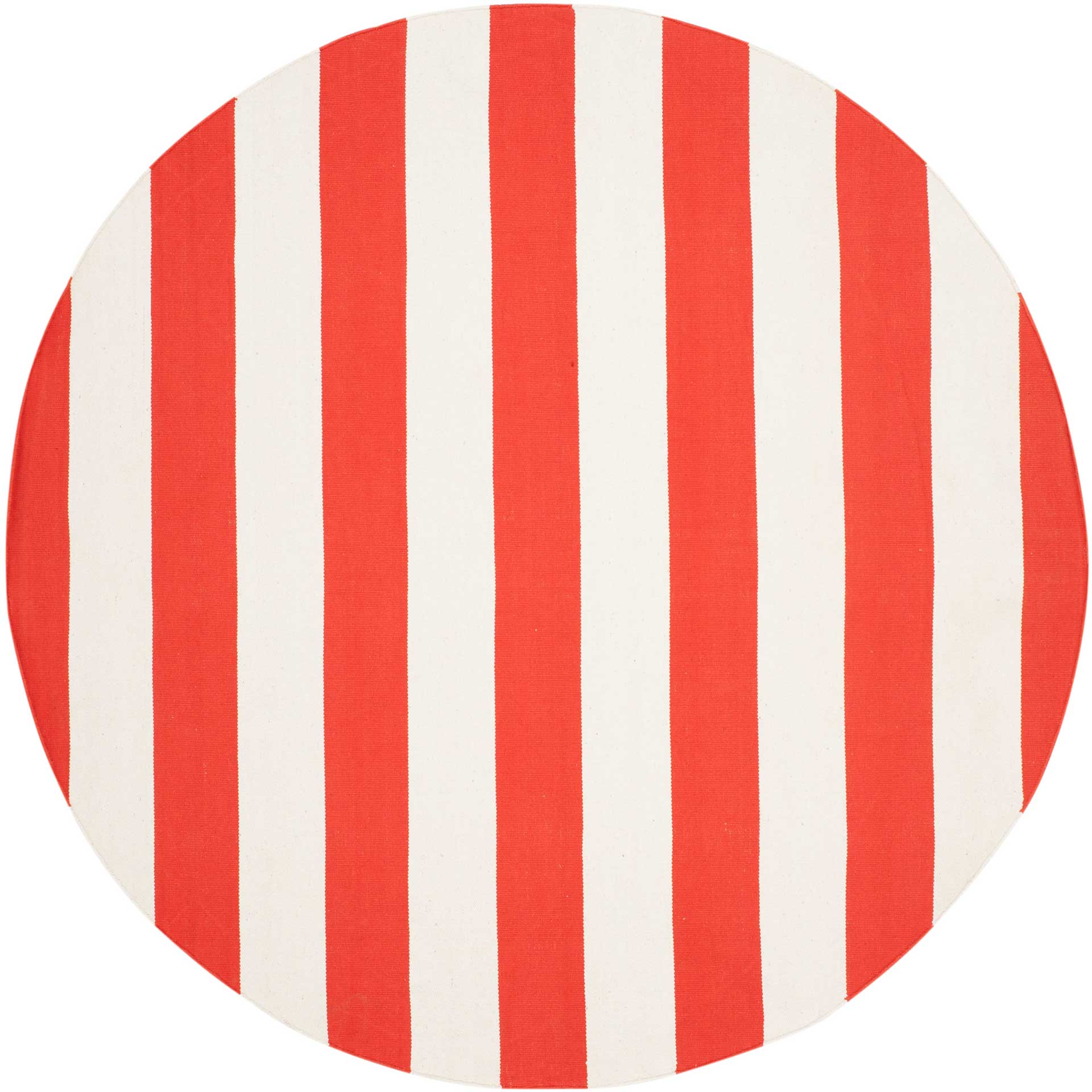 Montauk Stripe Rust/Ivory Round Rug