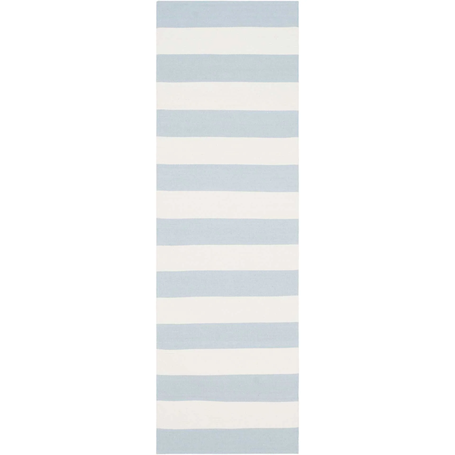 Montauk Stripe Sky Blue/Ivory Runner Rug