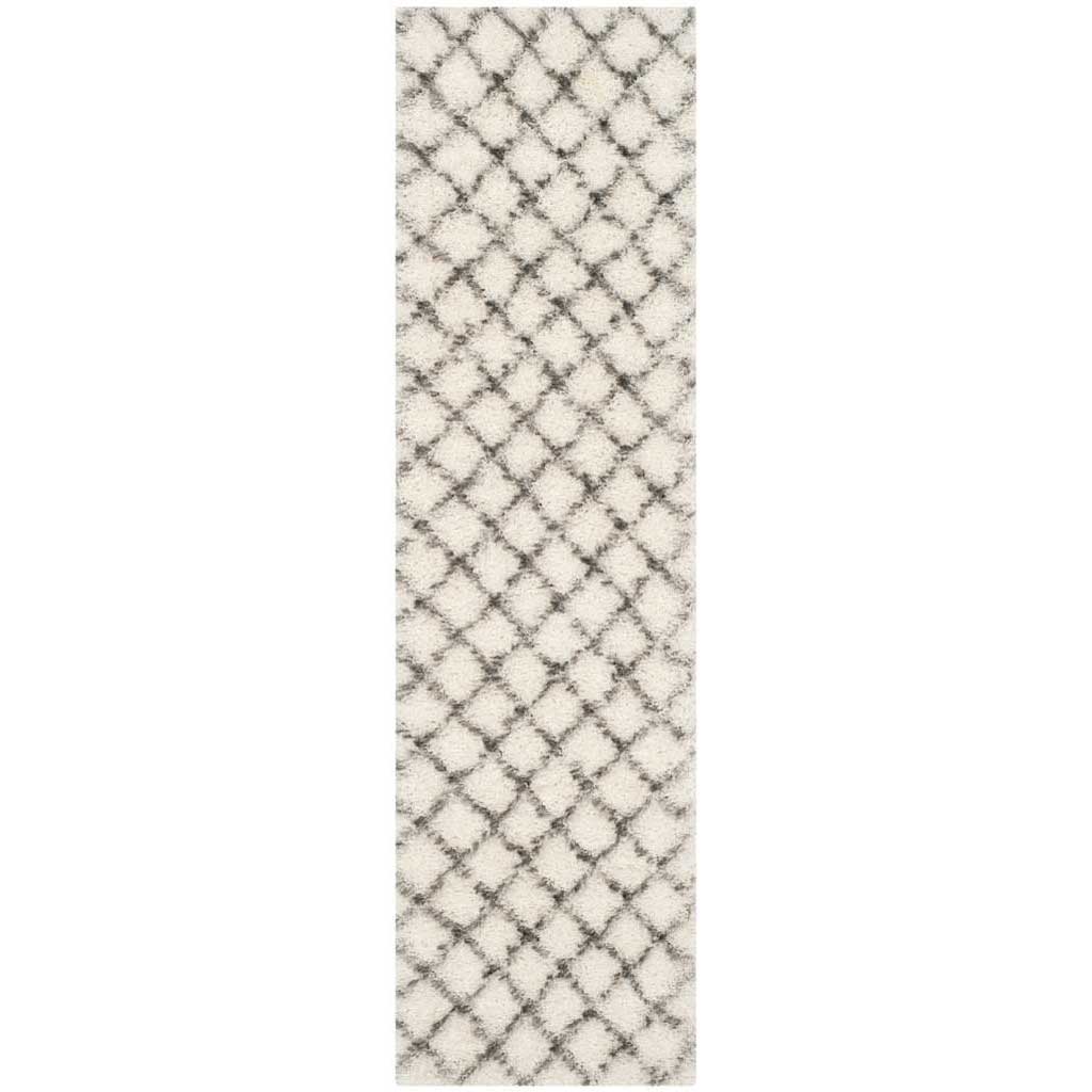 Moroccan Shag Ivory/Gray Runner Rug