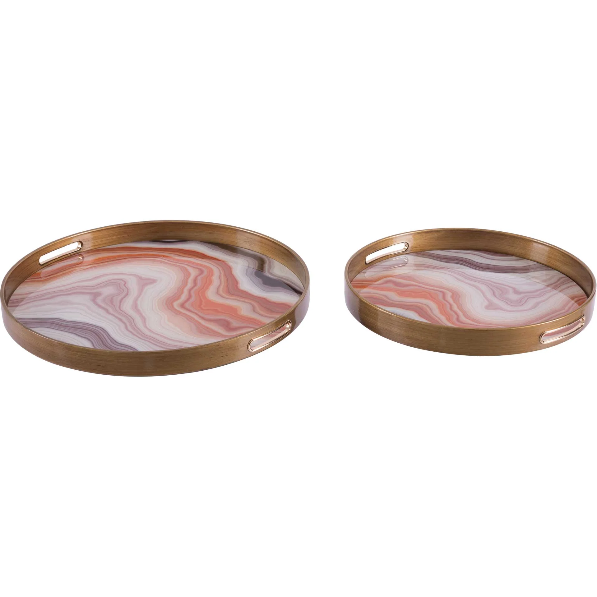 Mundi Tray Orange Agate (Set of 2)