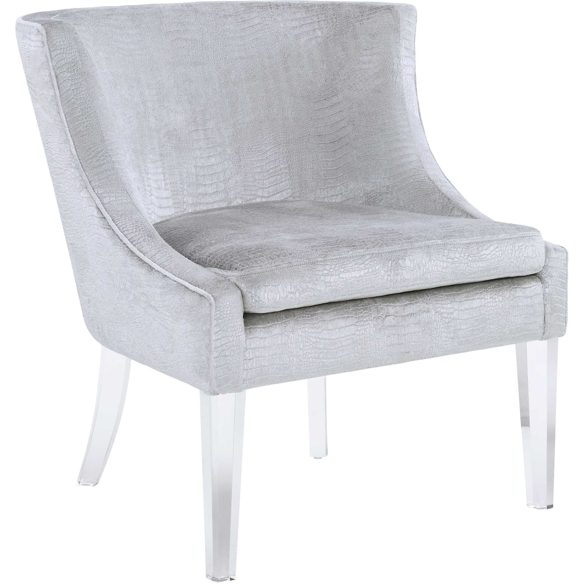 Myrtis Croc Chair Silver
